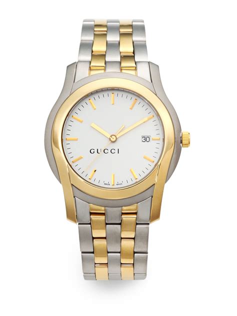 gucci watch mens silver|Gucci watch silver and gold.